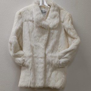 Berman's bleached rabbit fur woman's coat size med